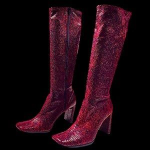 Chinese Laundry Snake Print Knee High Boots Size 6.5